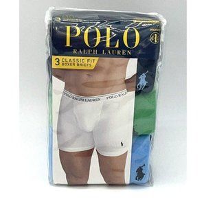 Polo Ralph Lauren Underwear Men's Large 3 Pack Cotton Boxer Brief Blue Green New